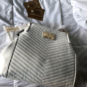 NWT Bebe White Quilted Tote